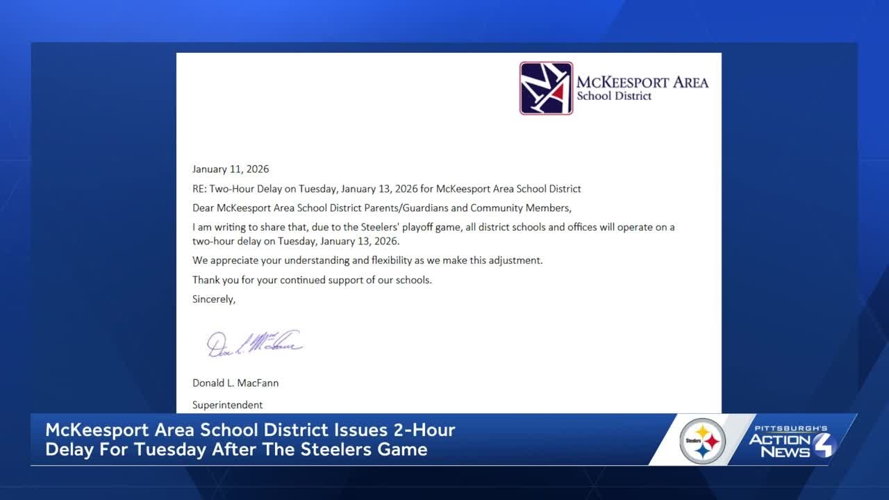McKeesport Area schools on delay after Steelers wild card game