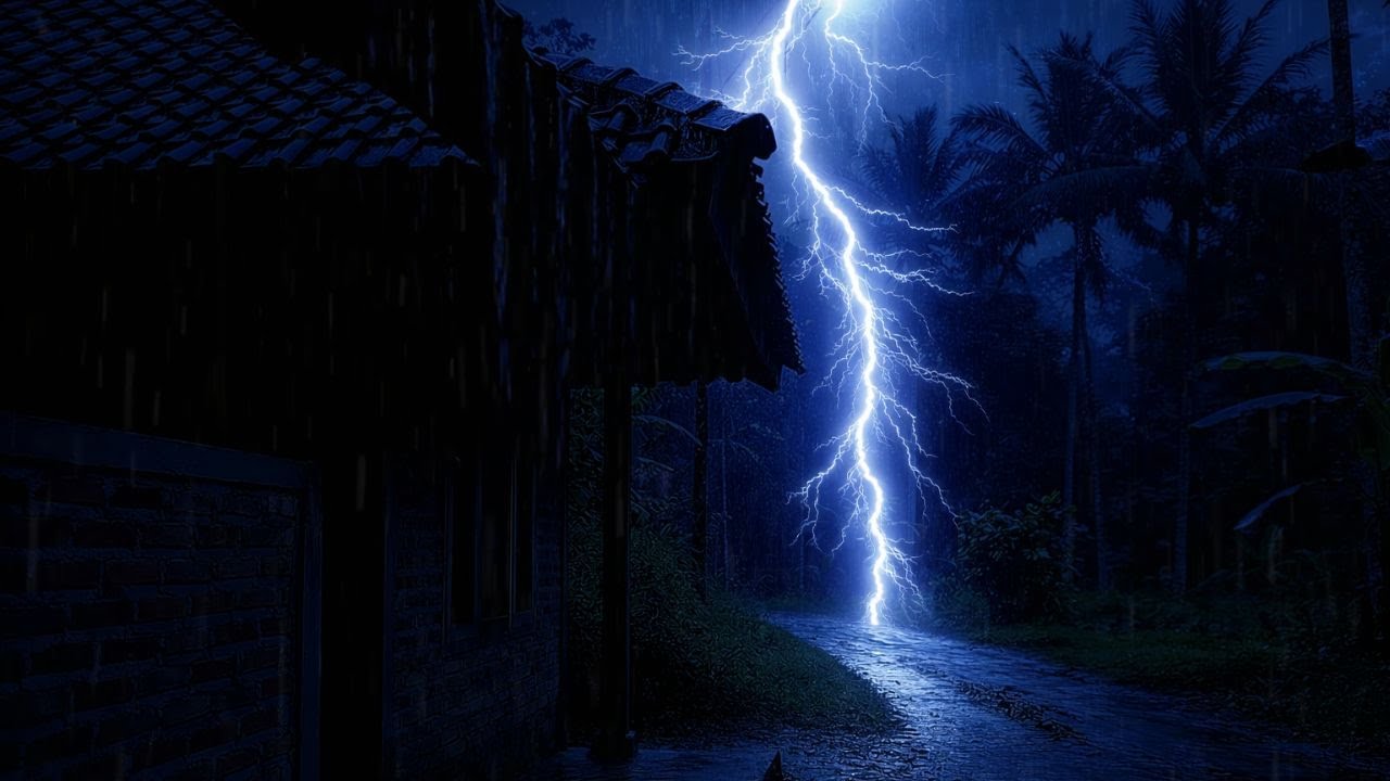 Gentle Night Rain with Distant Thunder  Deep Sleep & Relaxation