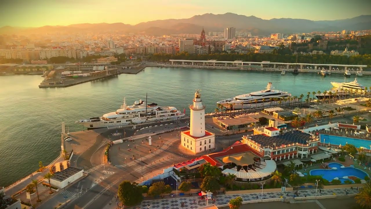 Malaga Spain drone 4K
