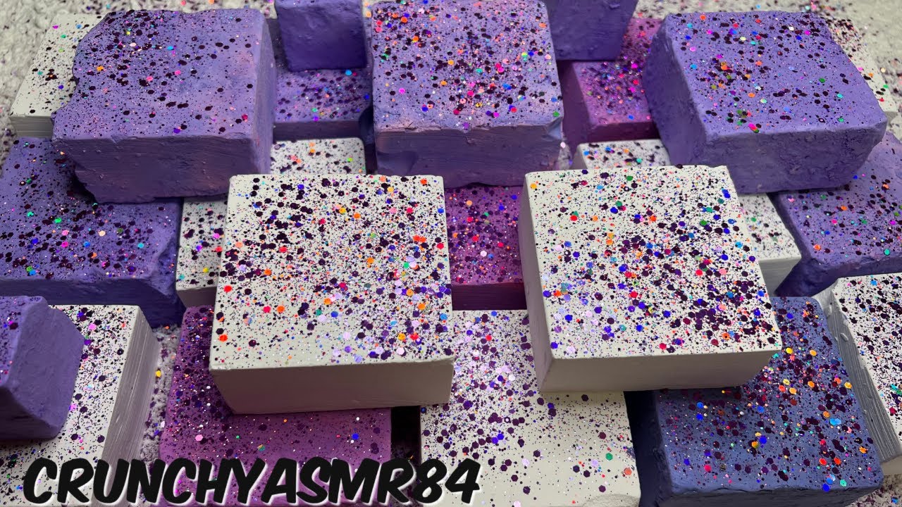Purple & Pink UNPASTED Blocks & Fresh Chalk  | Oddly Satisfying | ASMR | Sleep Aid