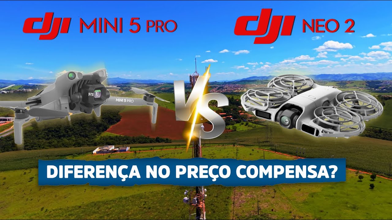 DJI Neo 2 vs Mini 5 Pro: A Diferença de Preço Vale a Pena Mesmo? #dronebrasil #djineo2 #djimini5pro