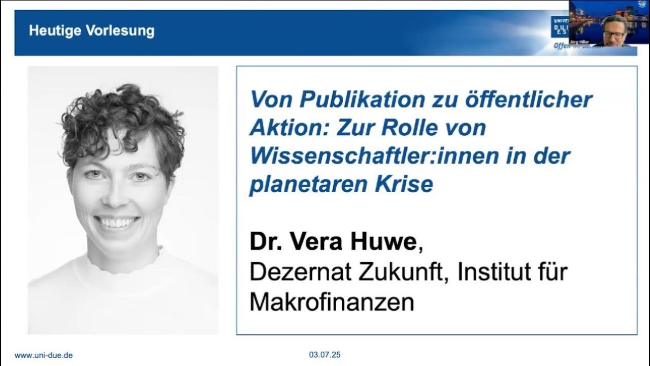 Huwe: Zur Rolle von Wissenschaftler:innen in der planetaren Krise