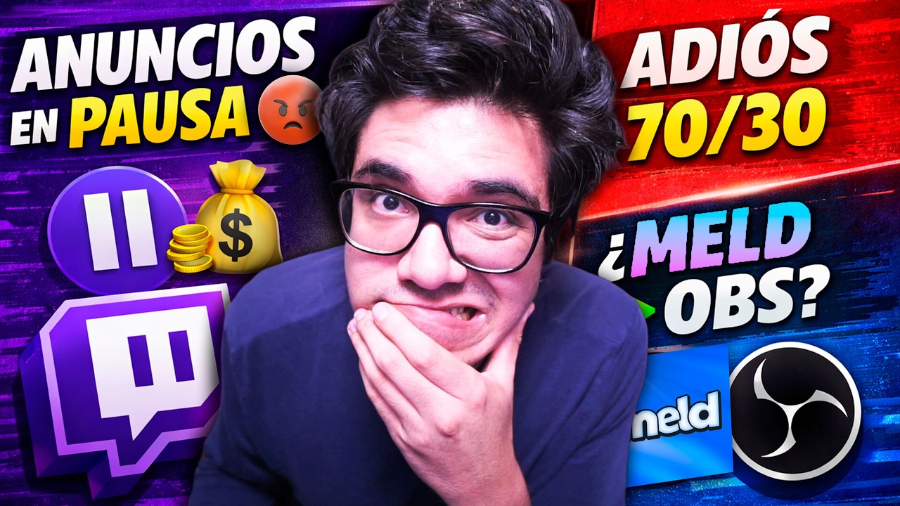 Twitch AGREGA anuncios en pausa 😳 ¿Adiós al 70/30? y ¿Meld supera a OBS en 2026?