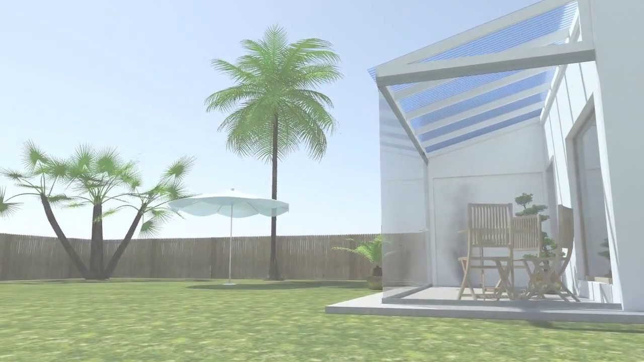 Rideau de verre sur terrasse