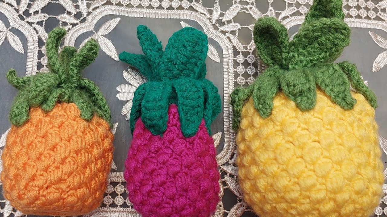 كروشية 🍍طريقة عمل🍍 أناناس🍍 🍇بطريقه🍍 منتهي 🍍السهولة