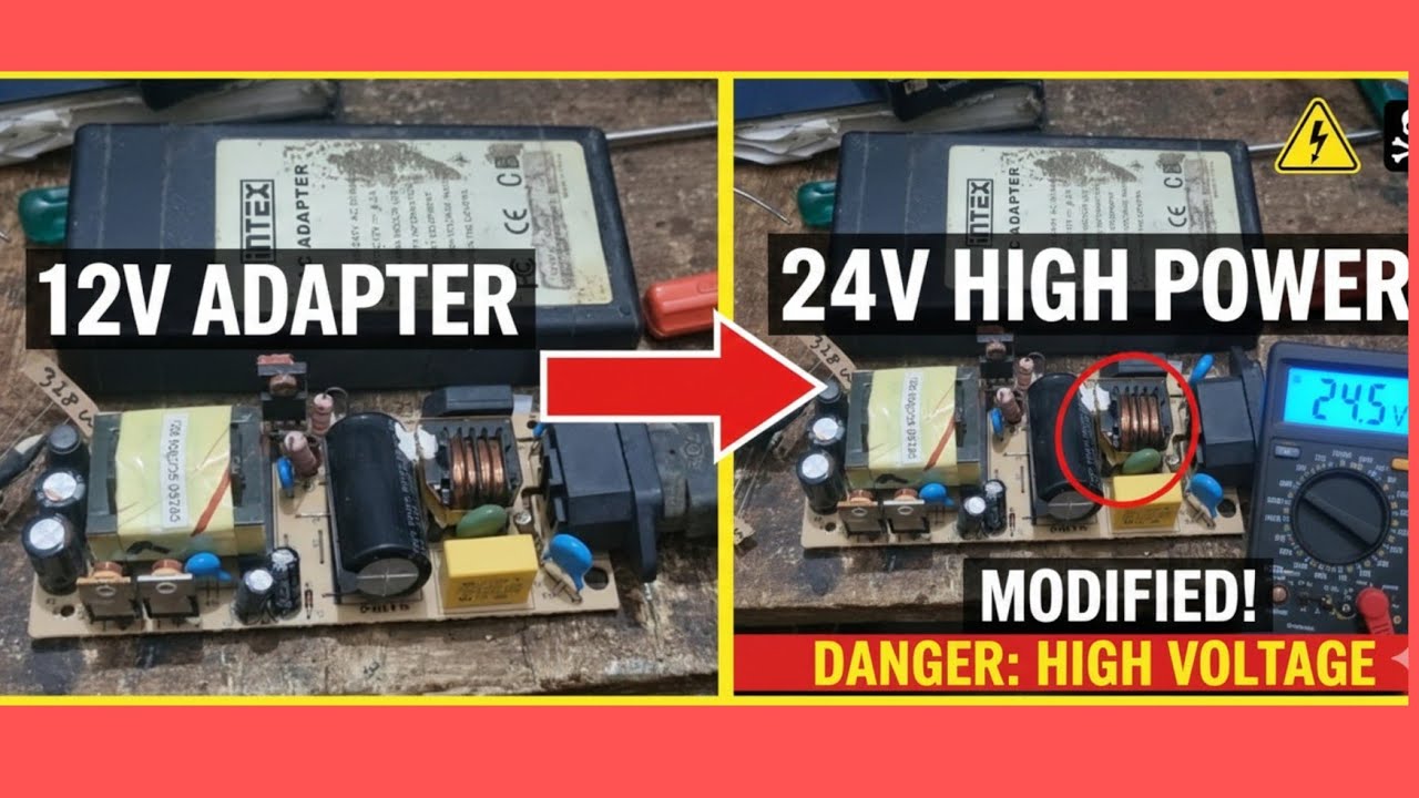 12V Adapter ko 24V kaise banaye? | Convert 12V SMPS to 14V, 18V, 24V DC