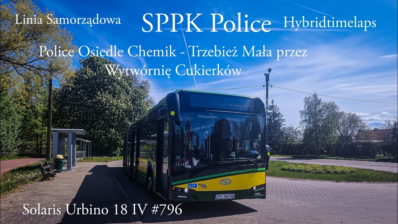 [HYBRIDTIMELAPS] Linia Samorządowa Police Os.Chemik - Trzebież Mała Solaris Urbino 18 IV 