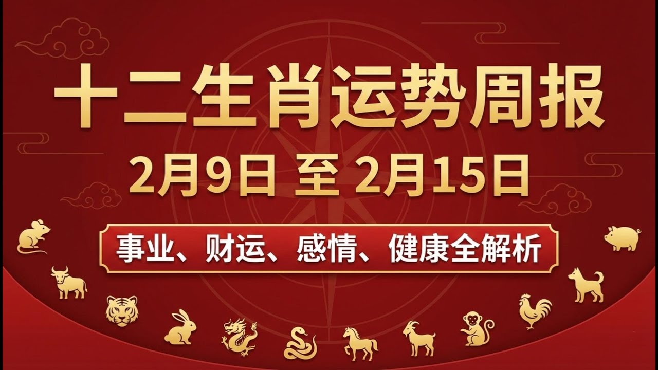 2026生肖运势周报｜2月9日 至 2月15日｜事业、财运、感情、健康全解析。