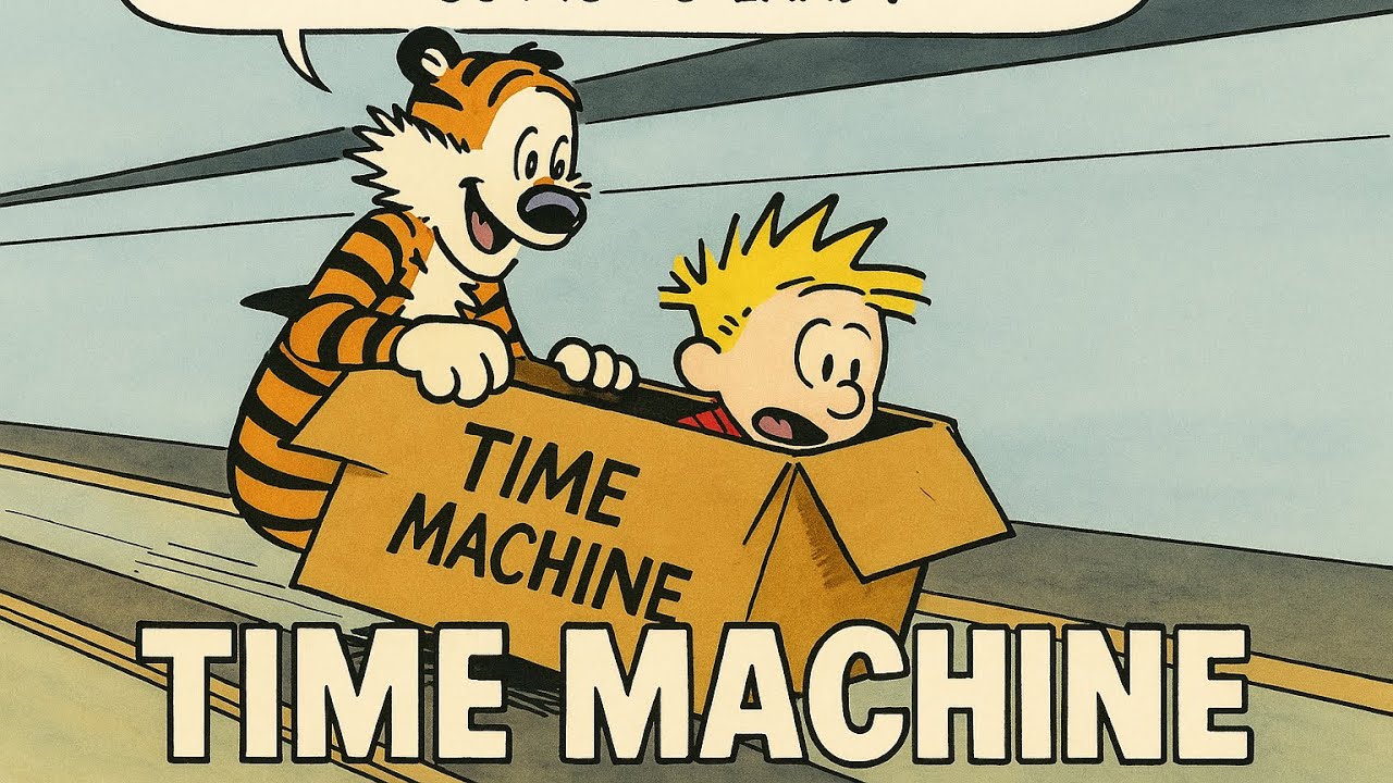 Calvin and Hobbes Time Travel in Time Machine