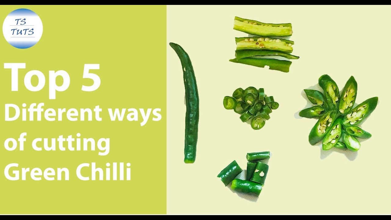 Top 5 different way to cut Green Chilli |  How to cut chilli  |  chopping Green Chilli /
