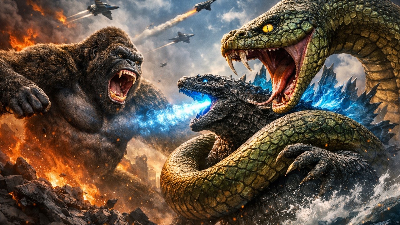KingKong🦍🦁🐶King Kong & Godzilla Đại Chiến Titanoboa ll Trận Chiến Khủng Khiếp Nhất Lịch Sử!