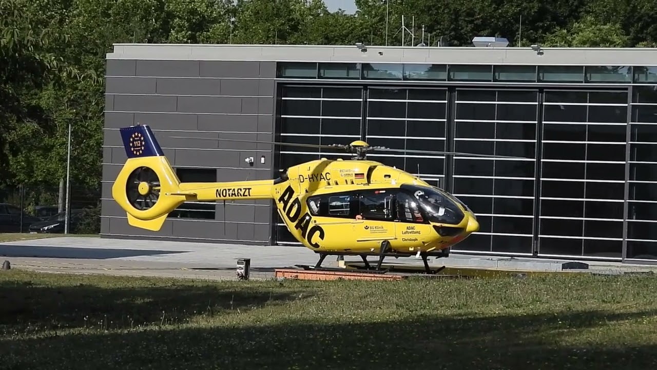 ADAC Christoph EC145T2 Start vom der BG in Ludwigshafen