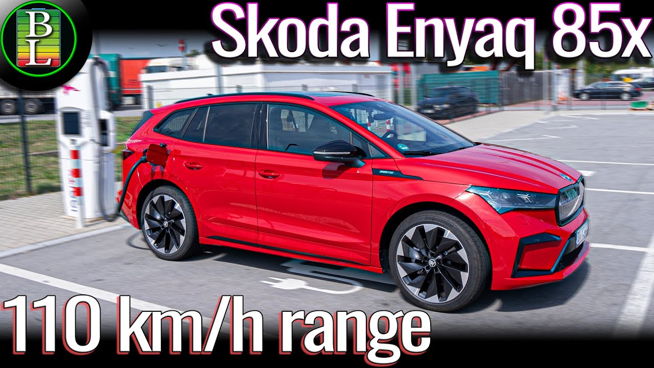 Skoda Enyaq 85x AWD (New motors) - 110 km/h (68mph) range test