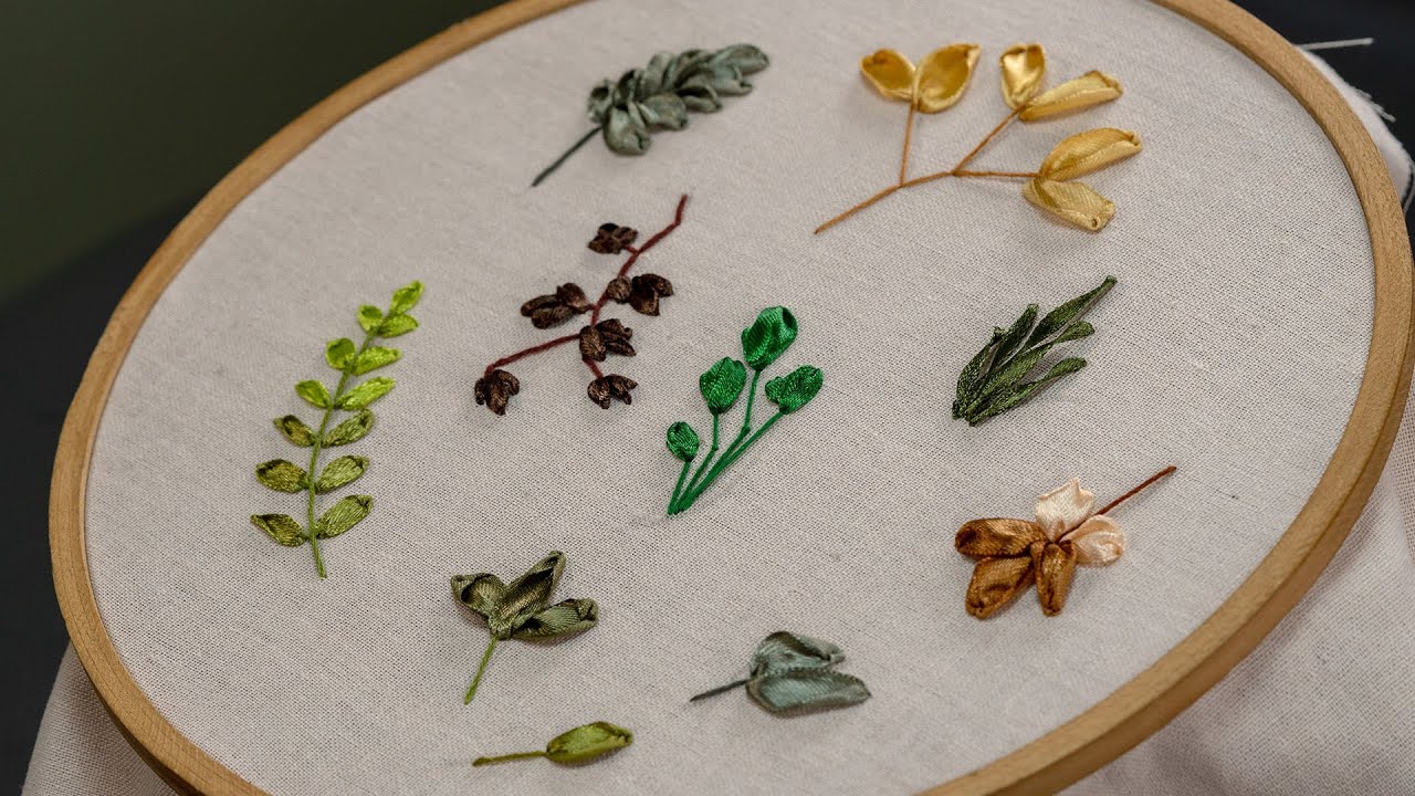 Ribbon Embroidery Basics for Beginners -10 Different Leaves Ideas