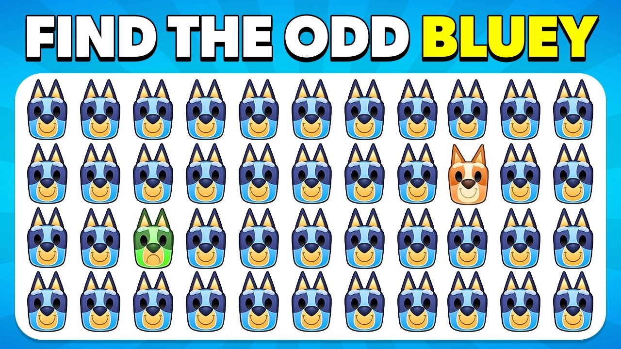 Find the ODD One Out - Bluey Edition 🐶💙 | Emoji Quiz | Spot the Differences