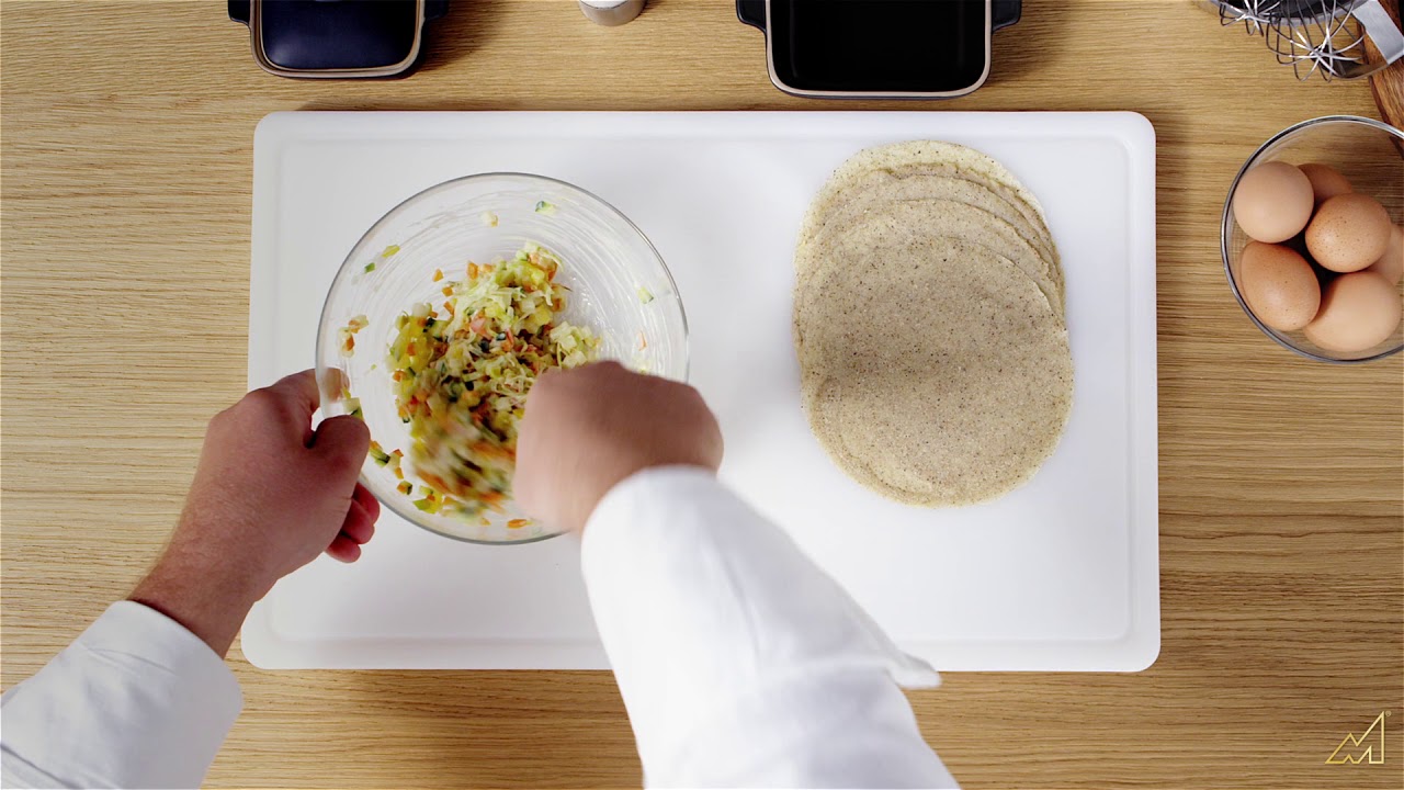 Crespelle al grano saraceno con verdure di stagione e formaggio Montasio