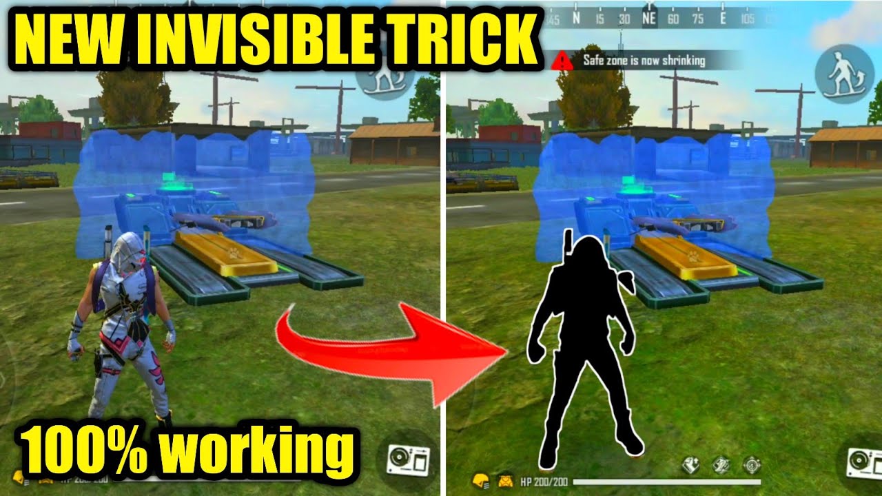 100% working new invisible trick in free fire | free fire new invisible bug