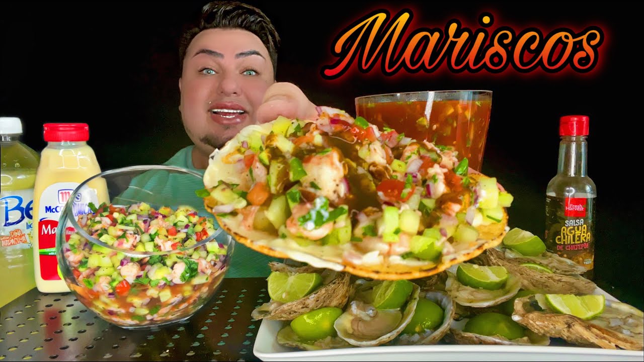 MARISCOS MUKBANG • Fresh Oysters • Coktel De Pulpo Y Camaron • Ceviche De Camaron