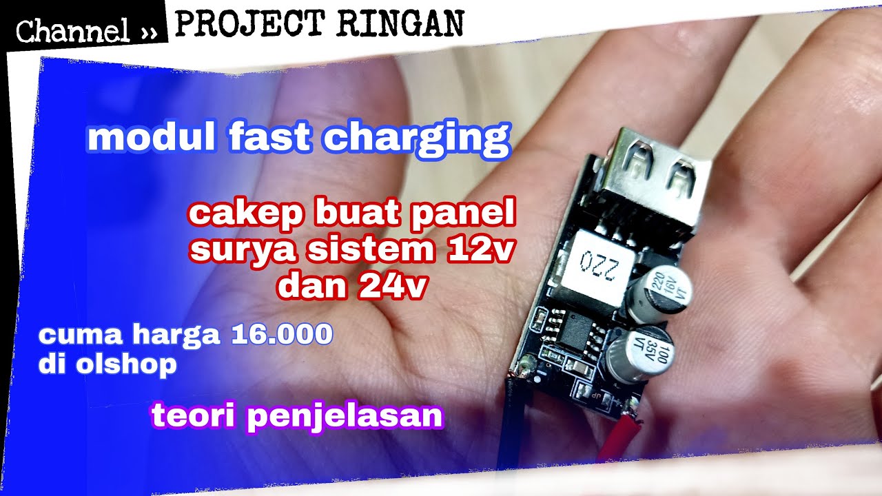PANEL SURYA 12v / 24 v Cocok dipasangi modul FAST CHARGING ini