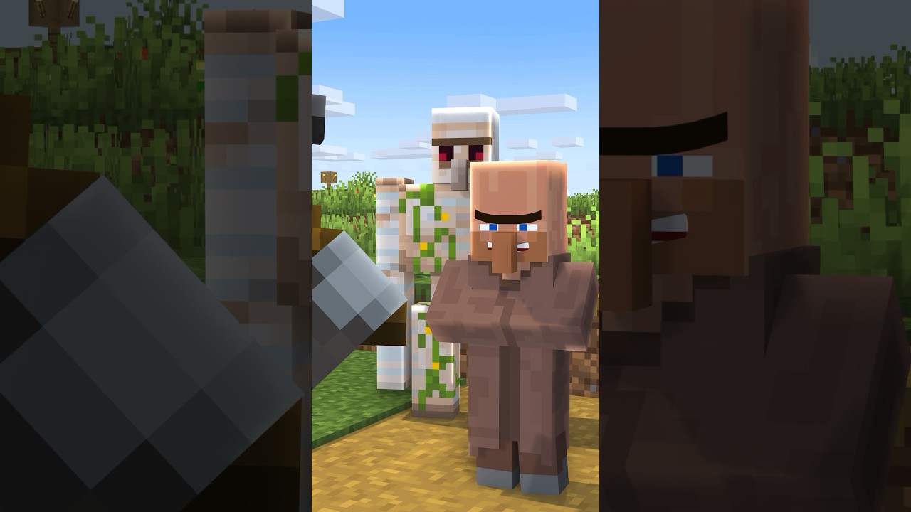 Villagers VS Pillagers😂|#minecraft #shorts