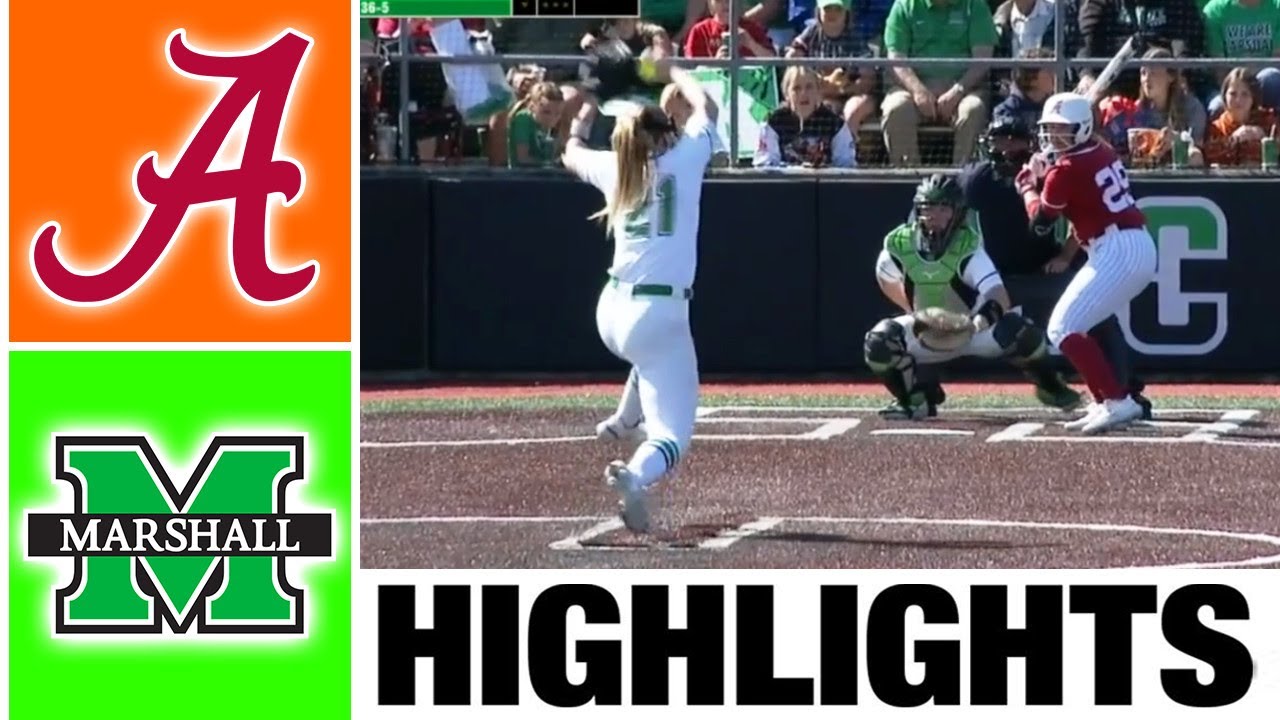 #13 Alabama vs Marshall Highlights | NCAA Softball Highlights | 2023 College Softball