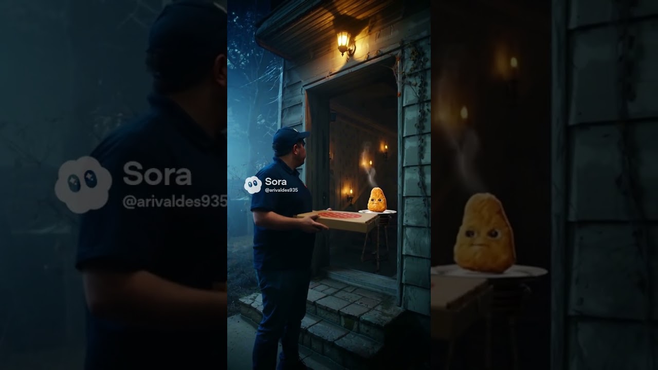 Delivering a pizza to a talking chicken nugget. 🍕 🐓 