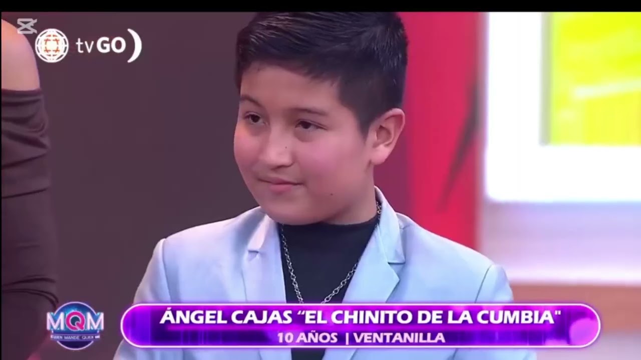 ANGEL CAJAS EL CHINITO DE LA CUMBIA EN MQM JUNTO A SU COACH LETICIA PRODUCCIONES 