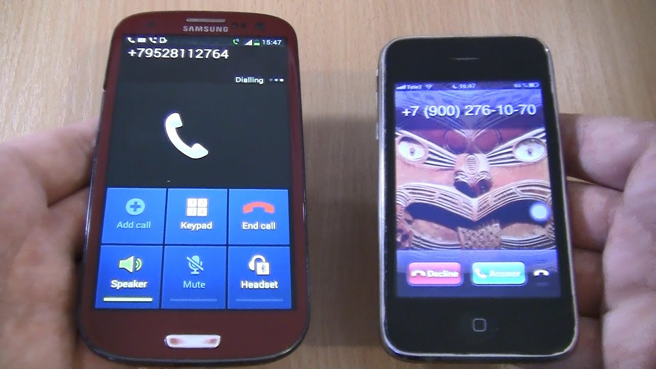 Over the Horizon Incoming call & Outgoing call at the Same time Samsung S3 red+Iphone 3Gs