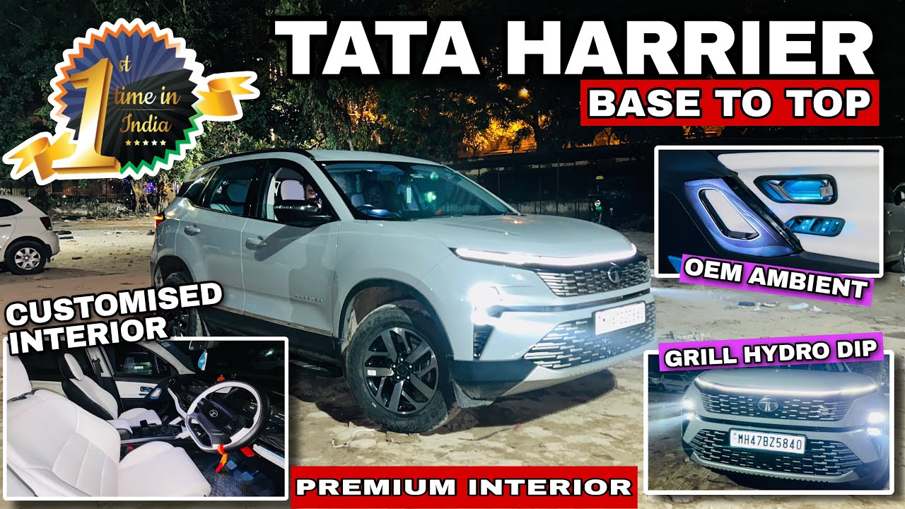 2025 HARRIER PURE MODIFIED WITH PRICE🔥OEM AMBIENT FIRST TIME IN INDIA🔥 Custom Interior🔥#tataharrier 