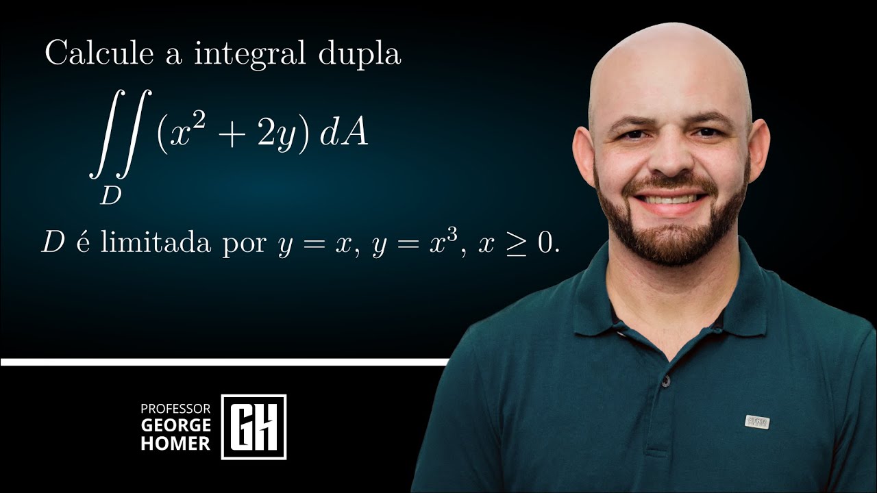 INTEGRAL DUPLA | ∬ᴅ (x² + 2y) dA, D: y = x, y = x³, x ≥ 0