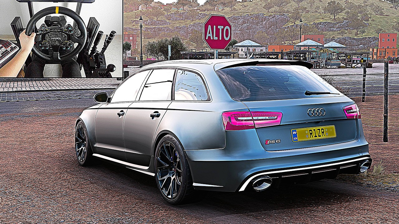 Audi RS6 Avant  - Forza Horizon 5 | Steering Wheel Gameplay