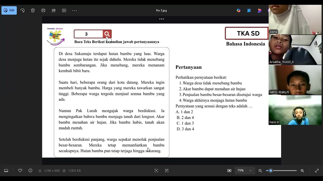 Intensif TKA Bahasa Indonesia paket d 11 maret 2026
