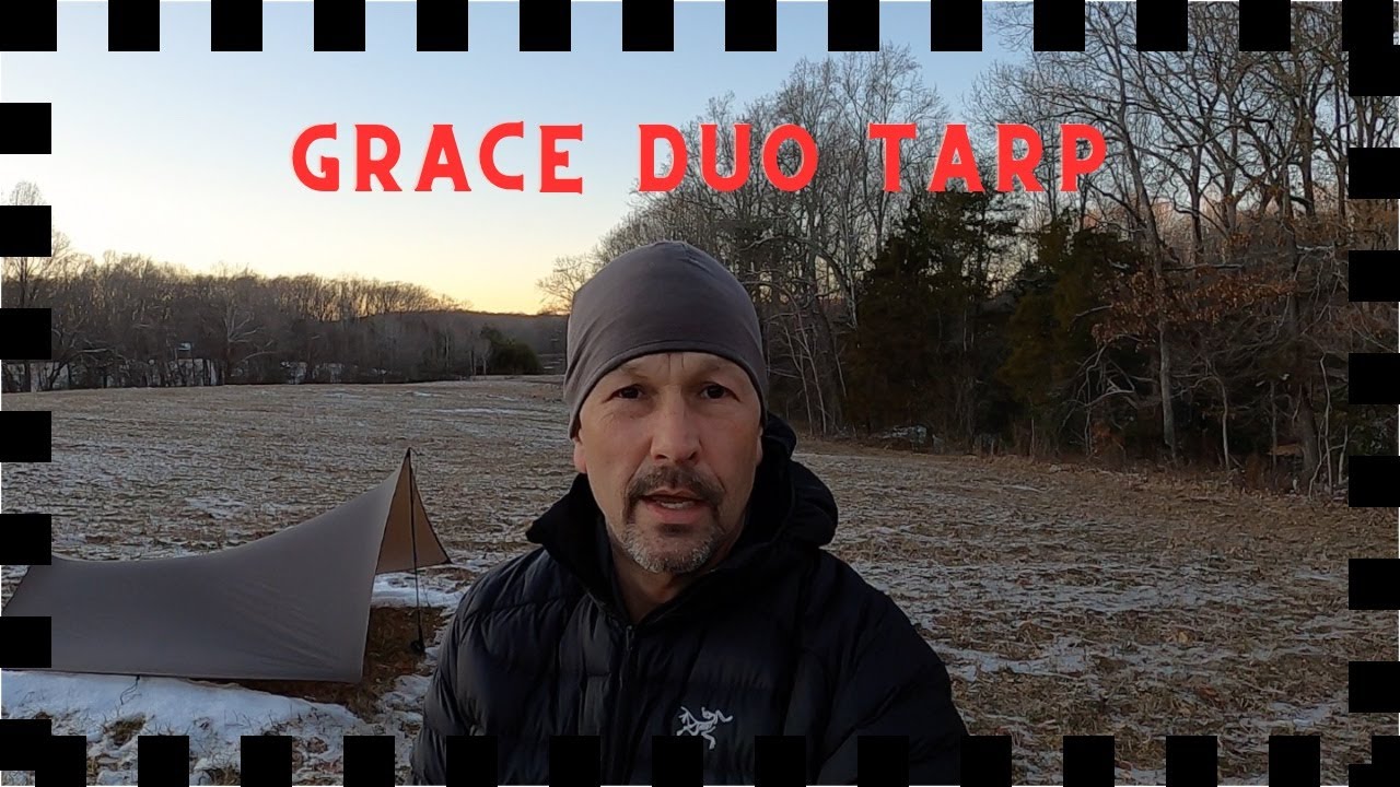 Grace Duo tarp by Mountain Laurel Designs. Features, set up and Bow the German Shorthaired pointer.