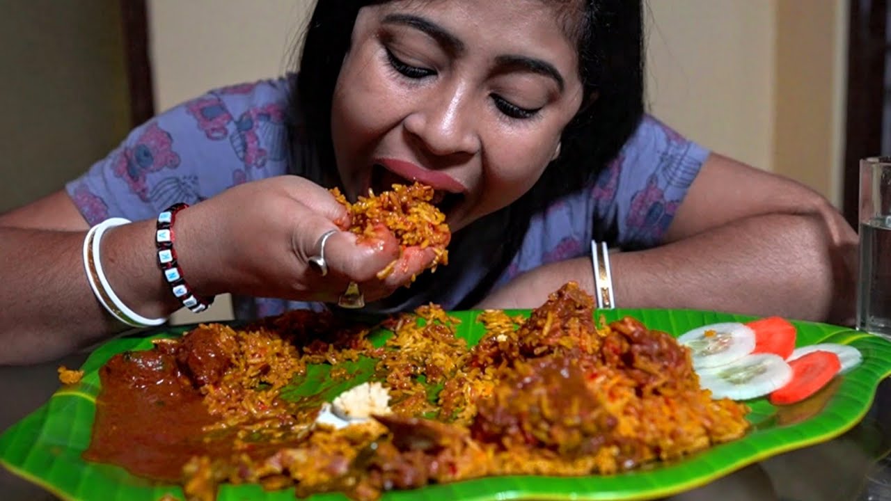 Mutton Biryani Mutton Curry Eating Show In Bengali