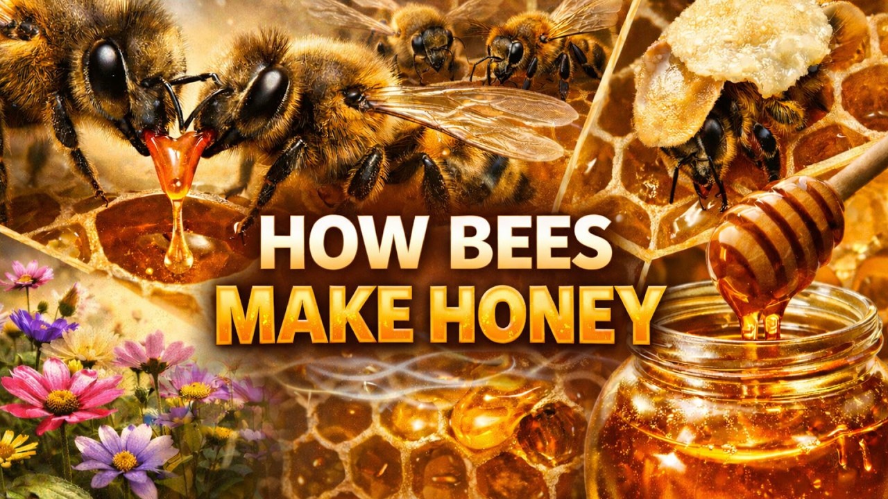 Honey Is Made By Bees In A Hive: From Nectar Into Honey.