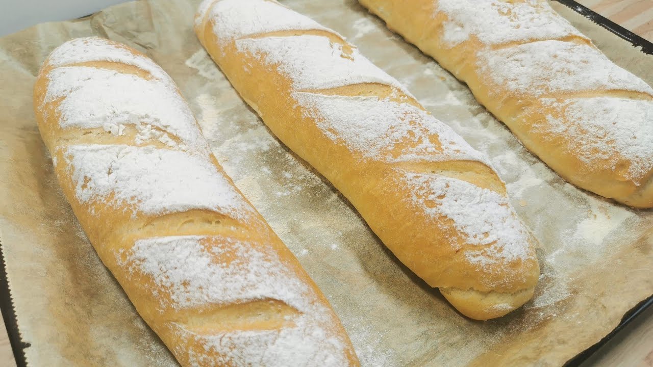 Baguette, weiche Brote aus Weizenmehl ❤️ einfach und lecker