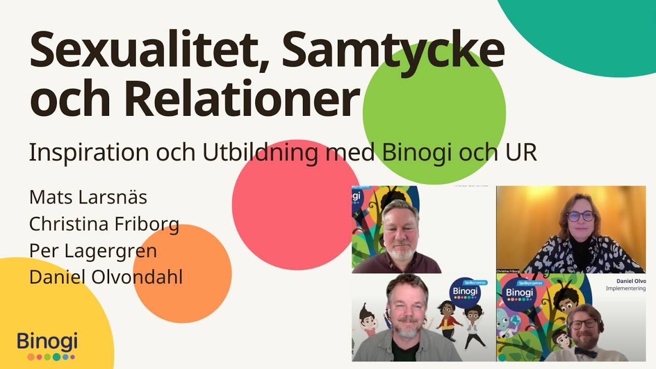Inspiration och utbildning Sexualitet, Samtycke och Relationer med Binogi och UR