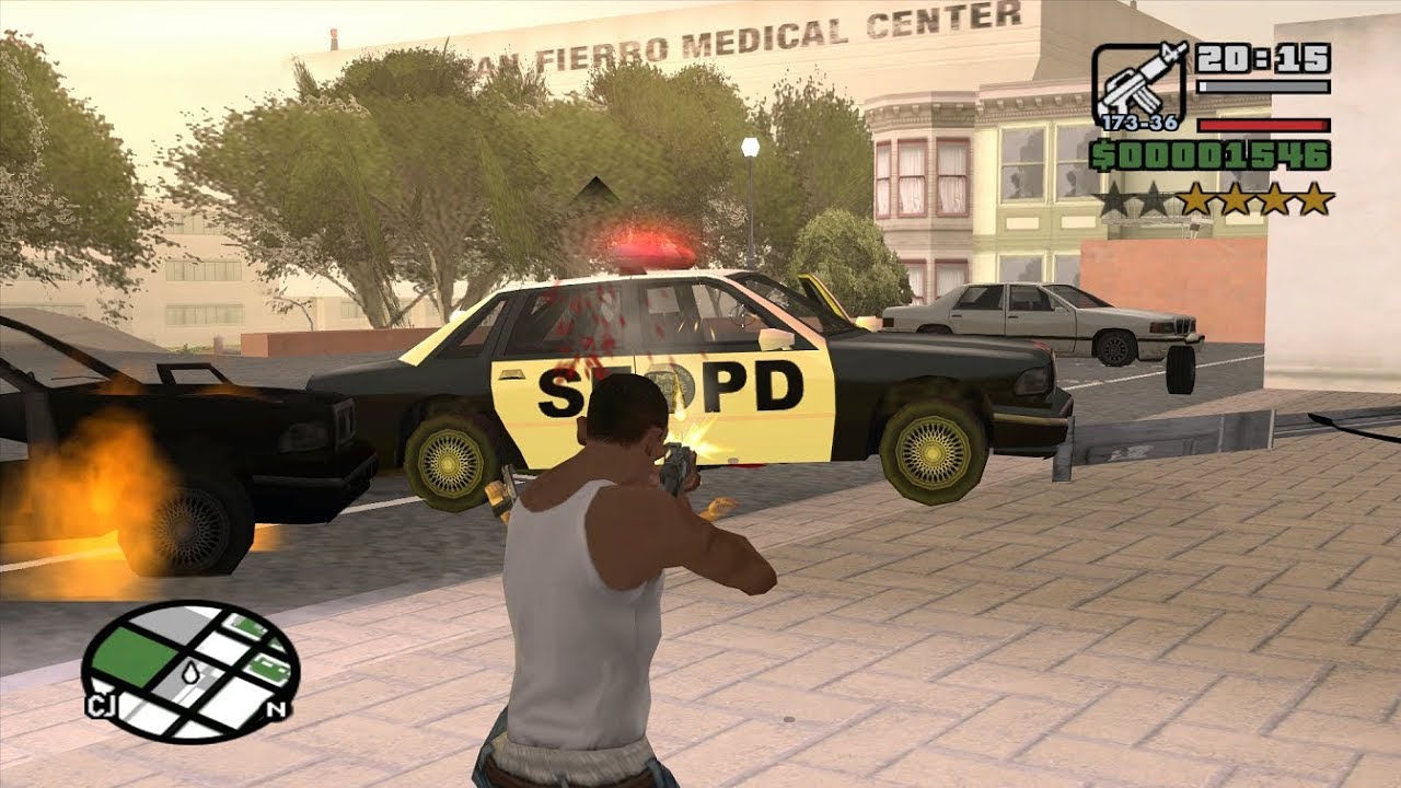 GTA San Andreas - M4 Rifle - reaching Hitman Level at the very beginning of the game - video #3