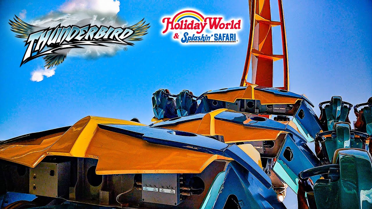 Американские горки Thunderbird 2025: вид от первого лица во время поездки, Holiday World & Splash...