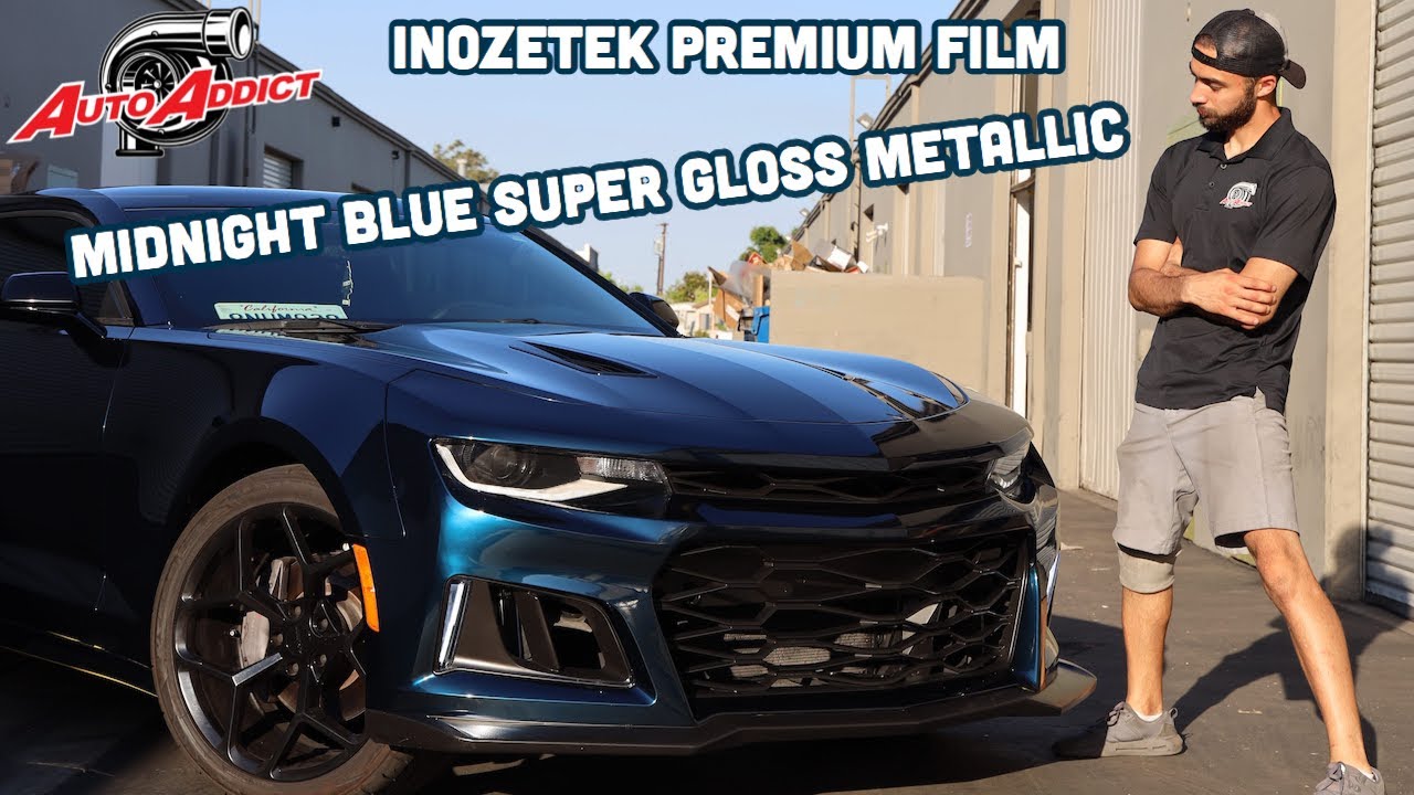 NEW Midnight Blue Super Gloss Metallic INOZETEK Wrap Chevy Camaro SS Gen 6