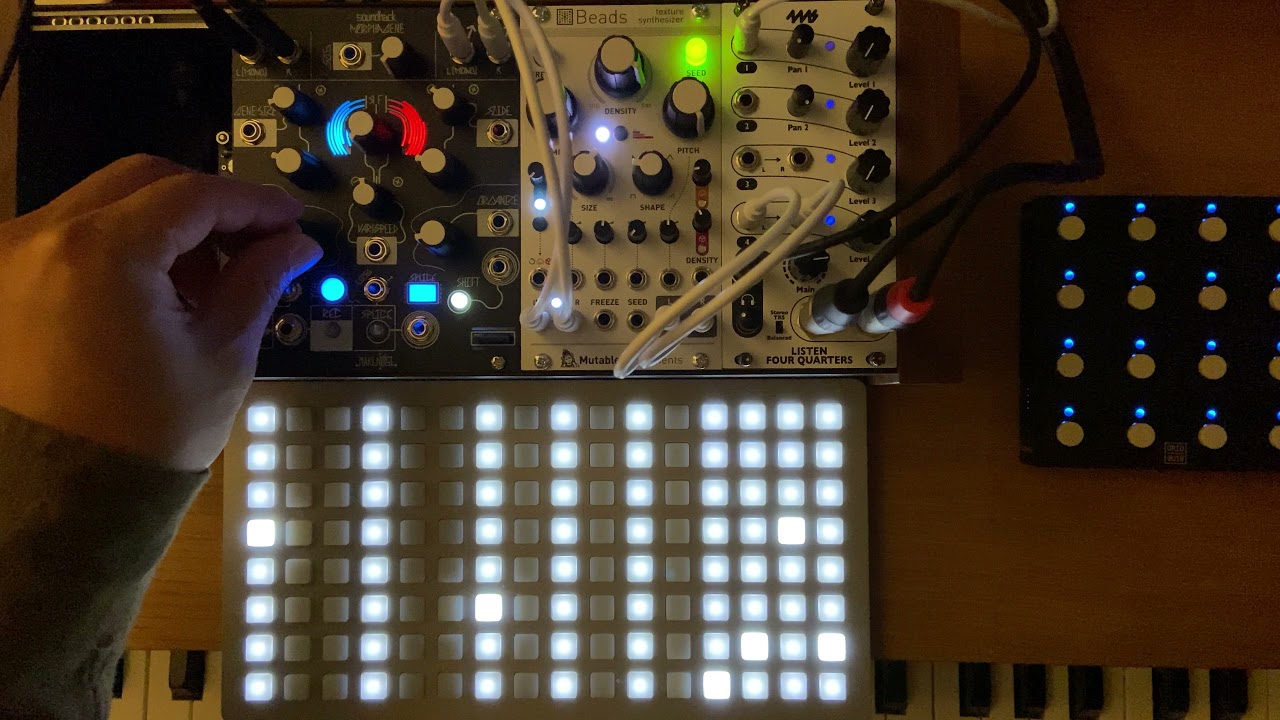 Rainy Loop // with Makenoise Morphagene, Mutable instrument Beads, Monome Grid and Rain Sound