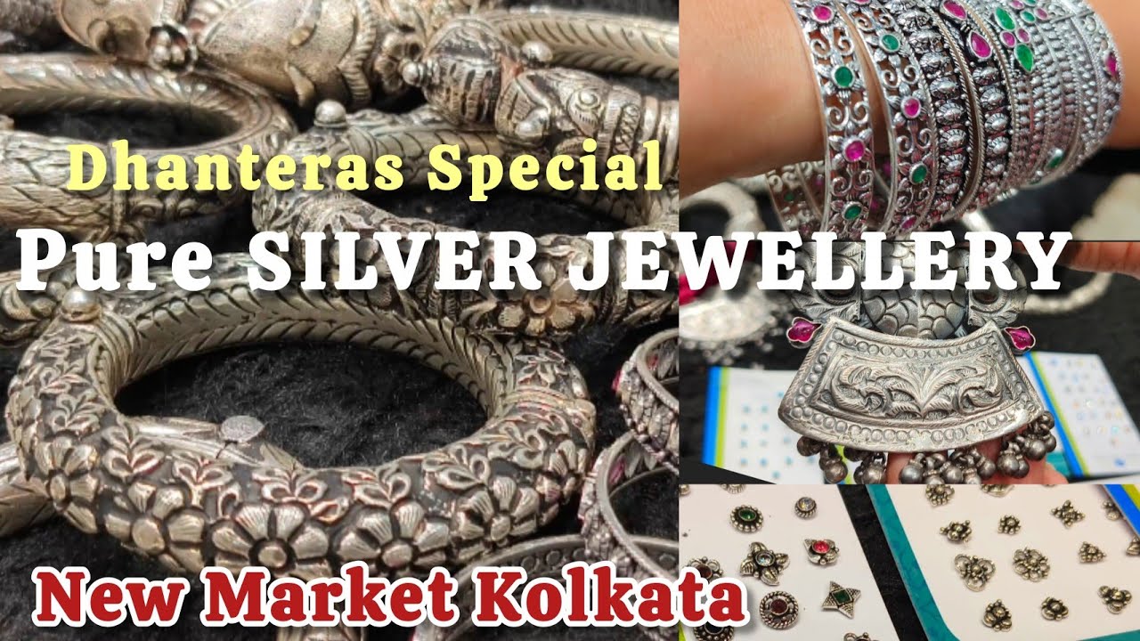 Exclusive SILVER JEWELLERY | Dhanteras Special Pure Silver Jewellery Collection | New Market Kolkata