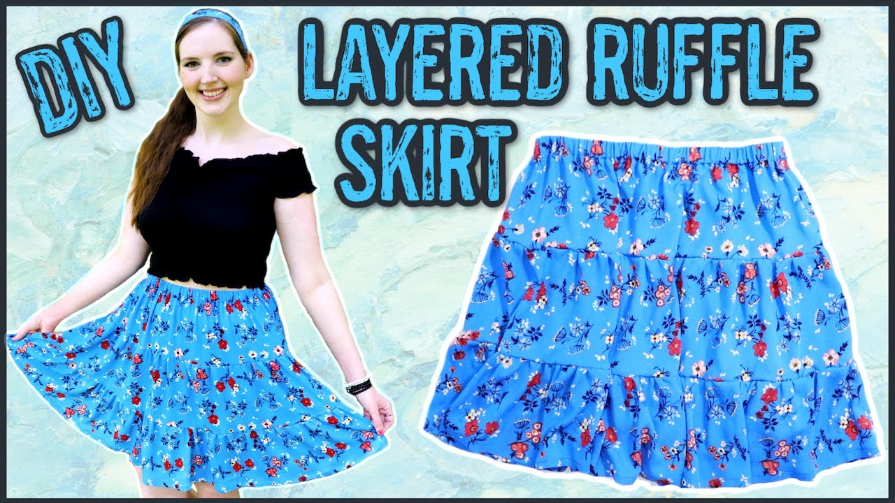 How to Make a Layered Ruffle Skirt without a Pattern | DIY Tiered Ruffle Skirt Tutorial