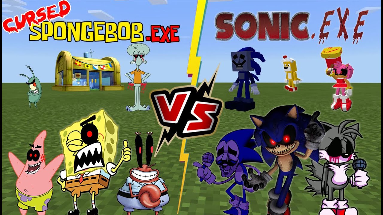 Spongebob.EXE VS SONIC.EXE (Battle of the EXE) [Minecraft PE]