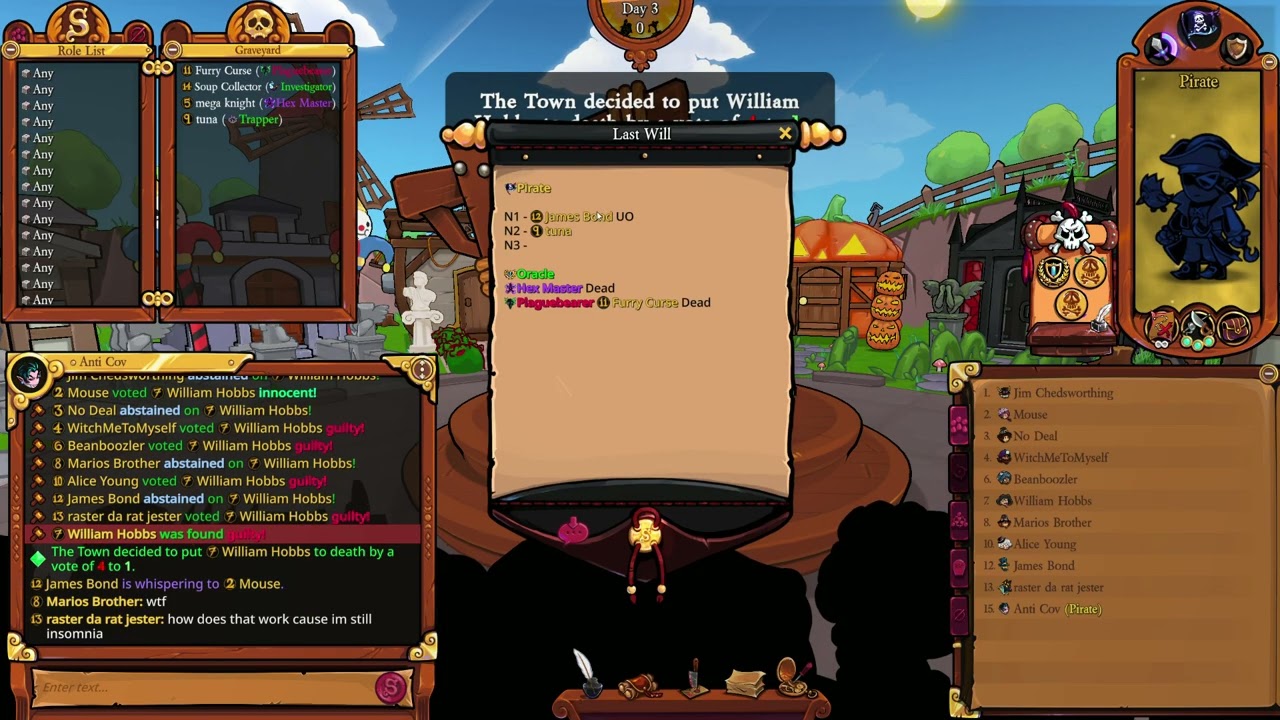 Town of Salem 2 - Mar 16th - Pirate