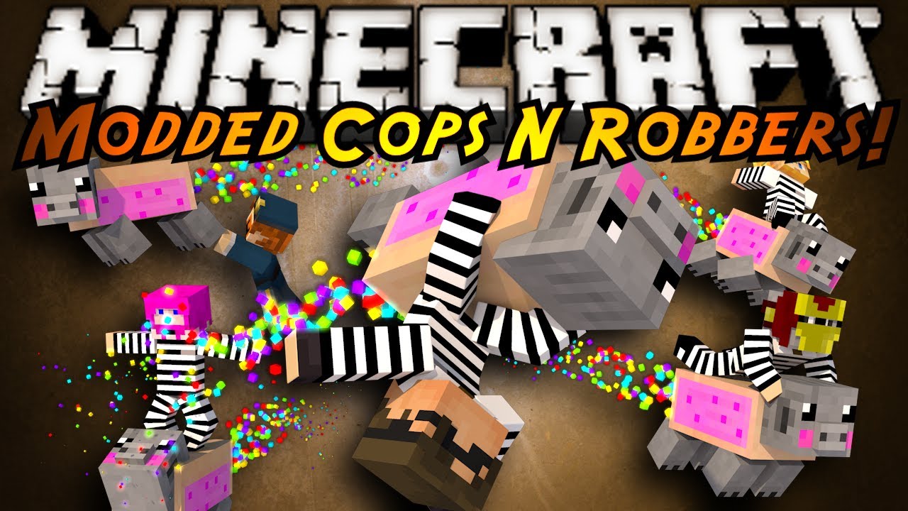 Minecraft Mini-Game : MODDED COPS N ROBBERS! TRAIL MIX!