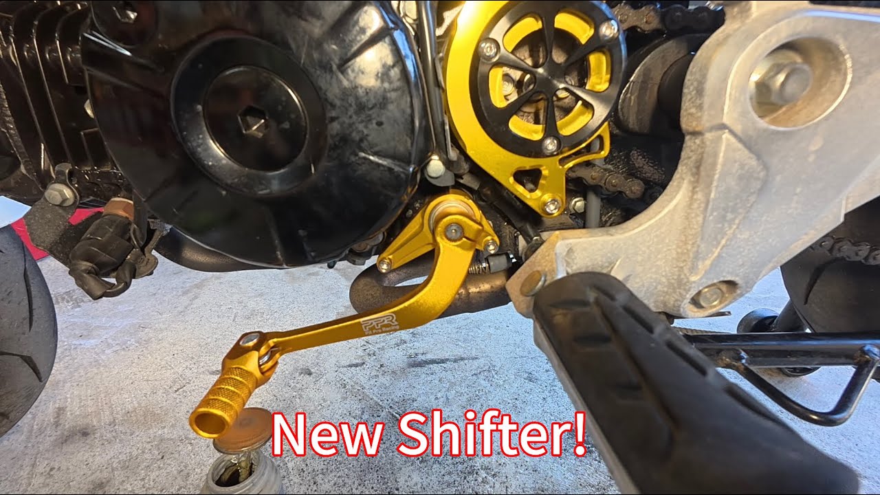 Installing a CRF 110 shifter and shift shaft brace on my sf Grom 