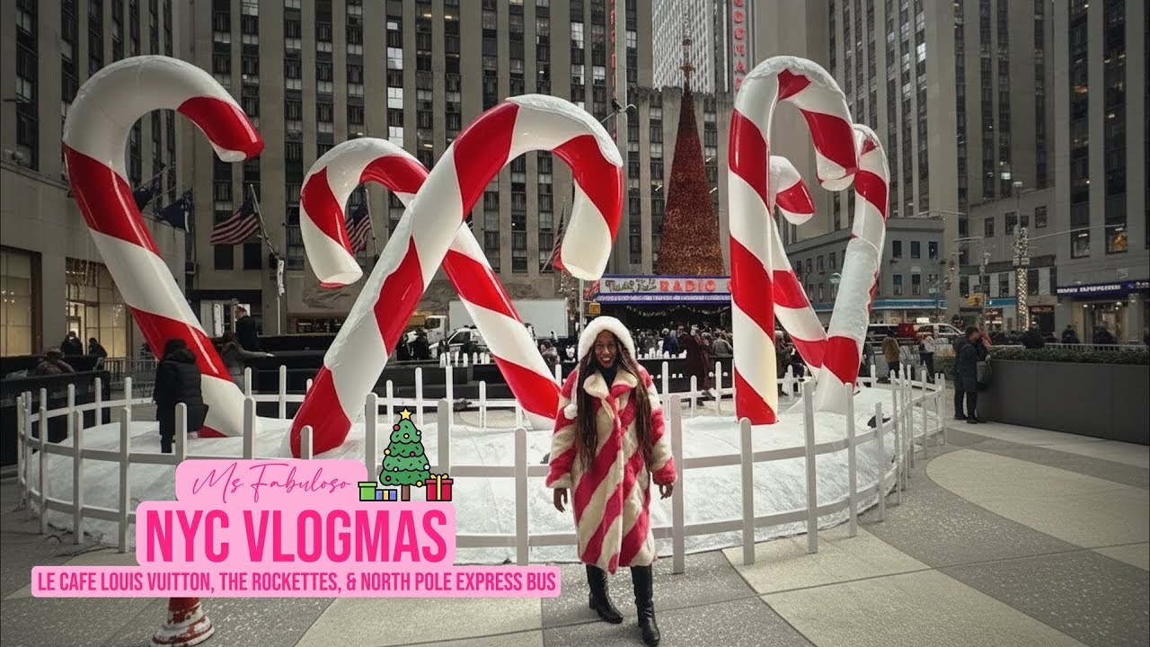 NYC VLOGMAS - Le Cafe Louis Vuitton..The Rockettes..Northpole Bus Express