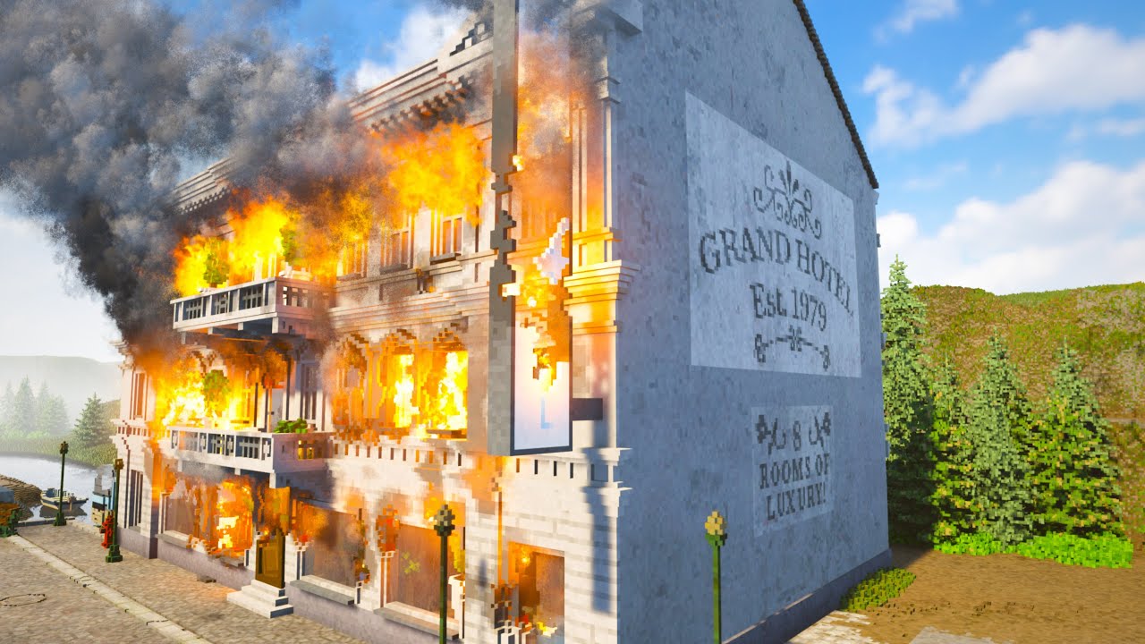 Burning down with GAS CAN the HOTEL - Teardown