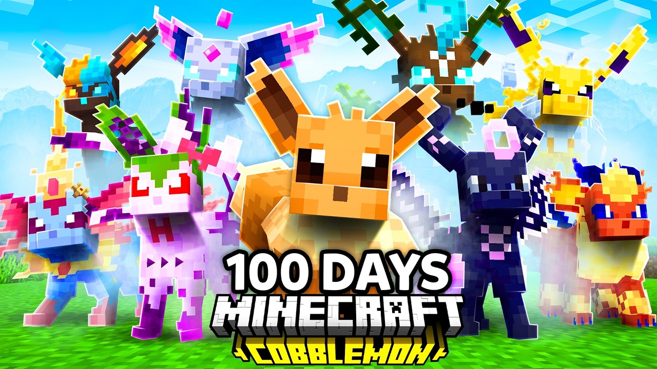 I Spent 100 Days as CUSTOM EEVEELUTION TRAINER Pok&eacute;mon Minecraft VS. my Rival! (Duos Cobblemon)